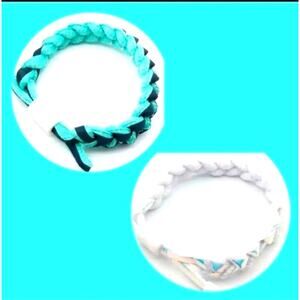 Reflective bracelets for cyclist, runners, walkers 2 bracelets NEW Teal White